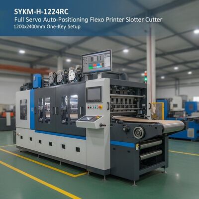 SYKM-H-1224RC フルサーボ自動位置決めフレキソプリンタースロッターダイカッター 1200x2400mm ワンキーセットアップ